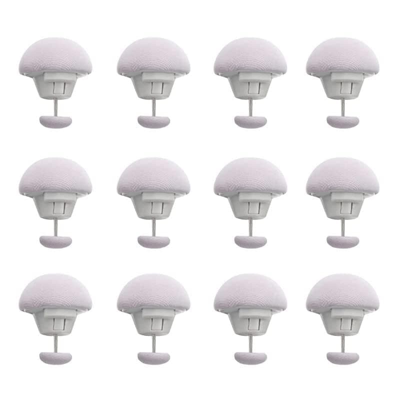 PLENARO Mushroom Shaped Quilt Holder Clips Double Sided NonSlip Duvet Fixator PinsBed Quilt Clamps Sheet Quilt Holder Clips for Socks Curtains Quilt Cover Grey Pack of 12