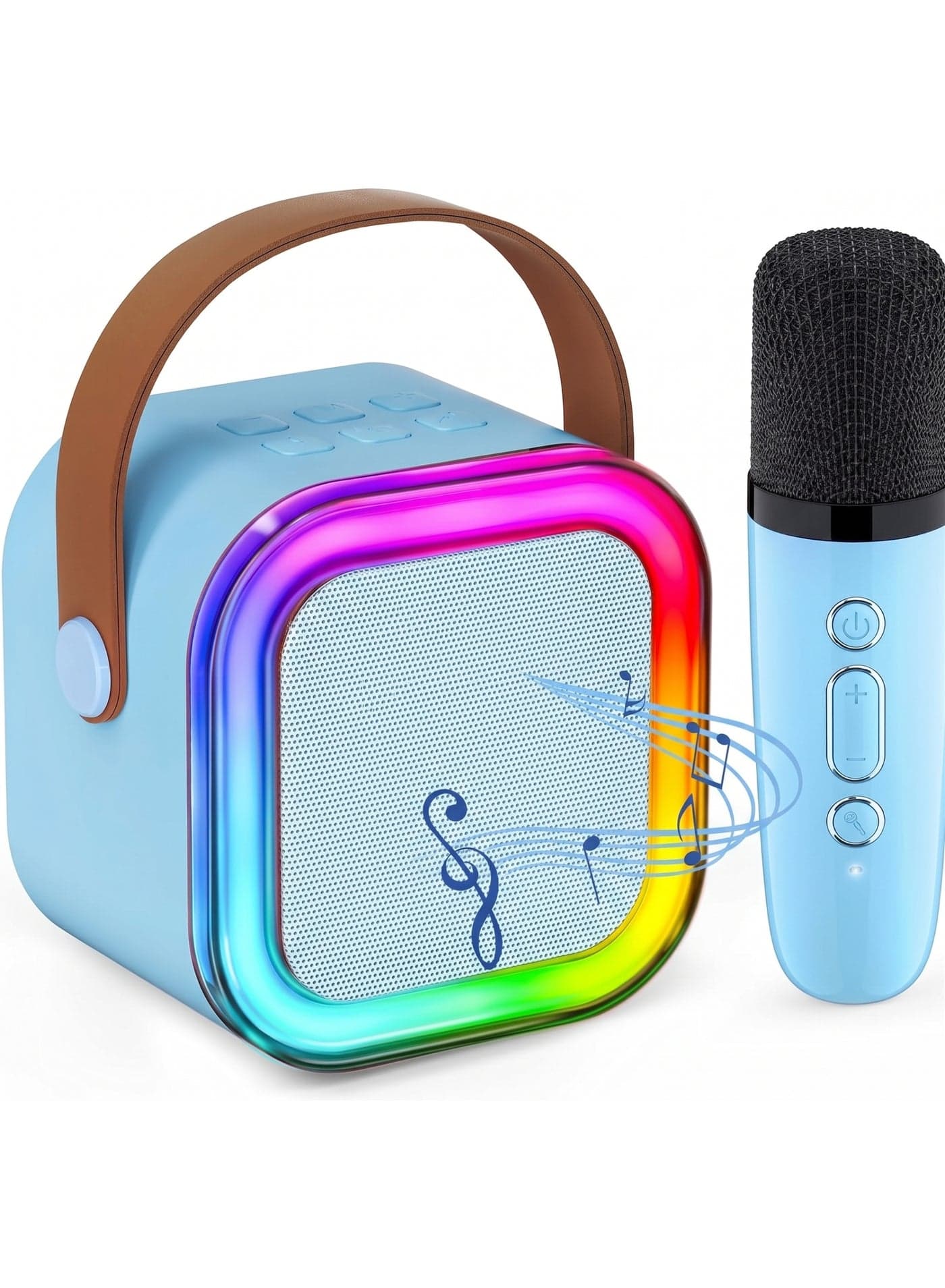Original K12 Portable Bluetooth Speaker with a Wireless Microphone – Mini Home KTV Karaoke Machine with Dynamic RGB Lights | Hi-Fi Surround Sound Music Player for Outdoor, Travel & Parties | Best Birthday & Eid Gift for Kids & Adults