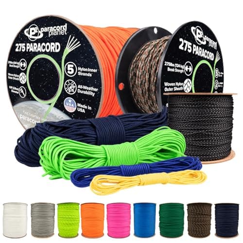 Paracord Planet 275lb Paracord – 3/32 Inch (2.38 mm) Nylon Crafting Cord with 5 Strand Inner Core – Jedi (10 ft)