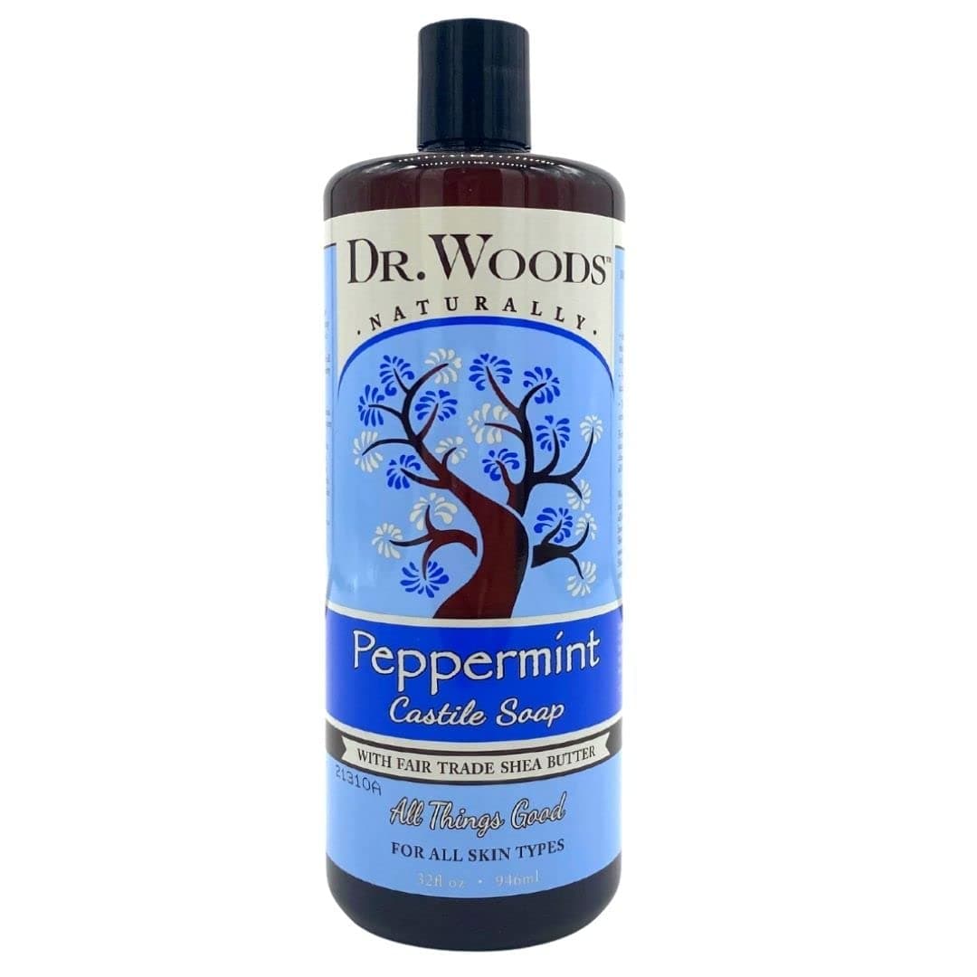 Dr Woods Pure Castile Peppermint Soap with Organic Shea Butter 32 Ounce 32 oz