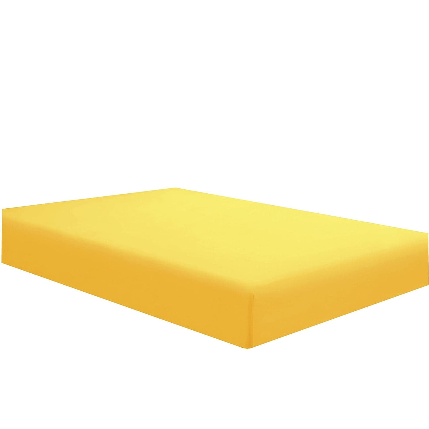 Sfoothome Single Fitted Sheet Twin Yellow Deep Pocket Brushed Velvety Microfiber Breathable Extra Soft and Comfortable Wrinkle Fade Stain and Abrasion Resistant
