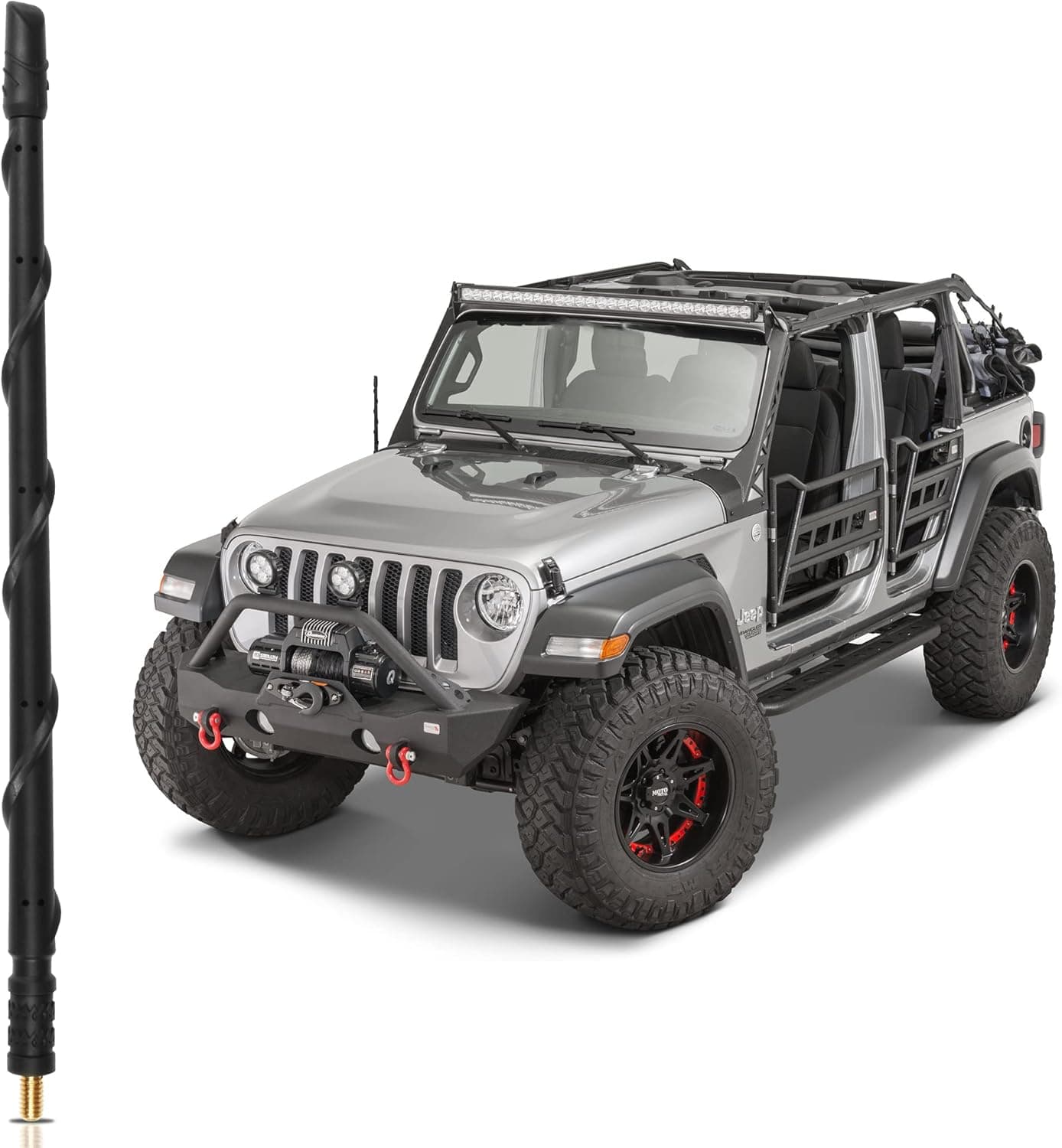 VOFONO 13 Inch Spiral Flex Rubber Antenna for Jeep Wrangler Gladiator 2007-2024