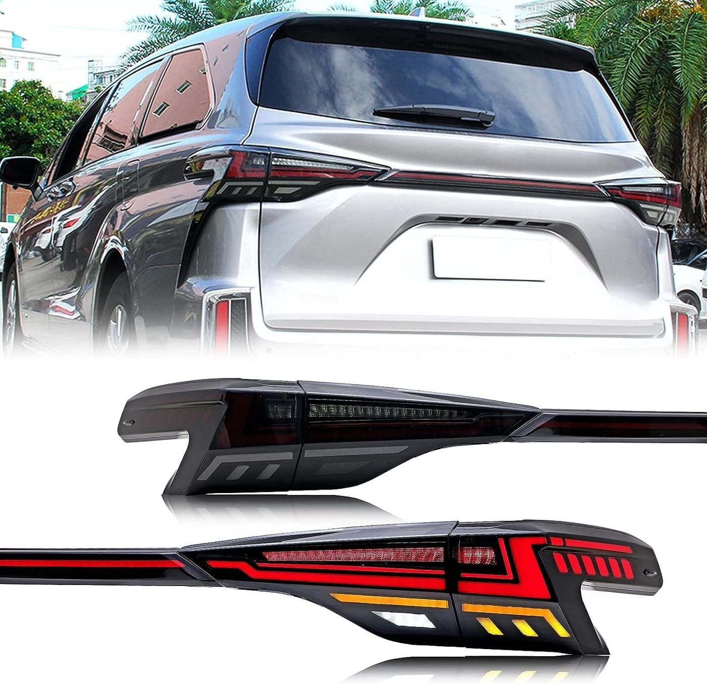 inginuity time LED Tail Lights Middle Lamp For Toyota Sienna 2021 2022 2023 With The Start Up Animation Sequential Turn Signal Rear Lamp Assembly BLACK