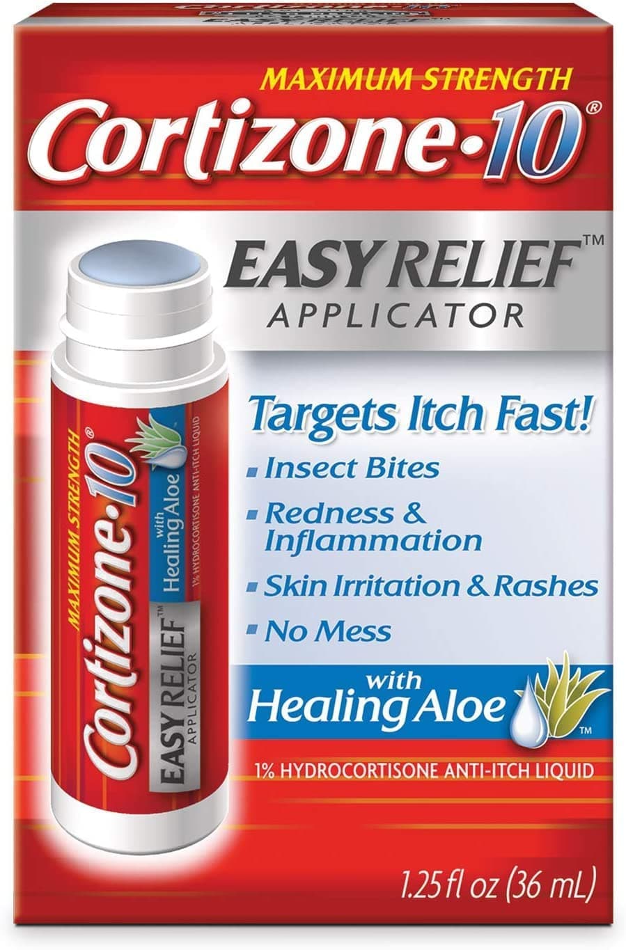 Cortizone 10 Easy Applcto Size 1.25z Cortizone 10 Easy Relief Applicator With Healing Aloe 1.25oz