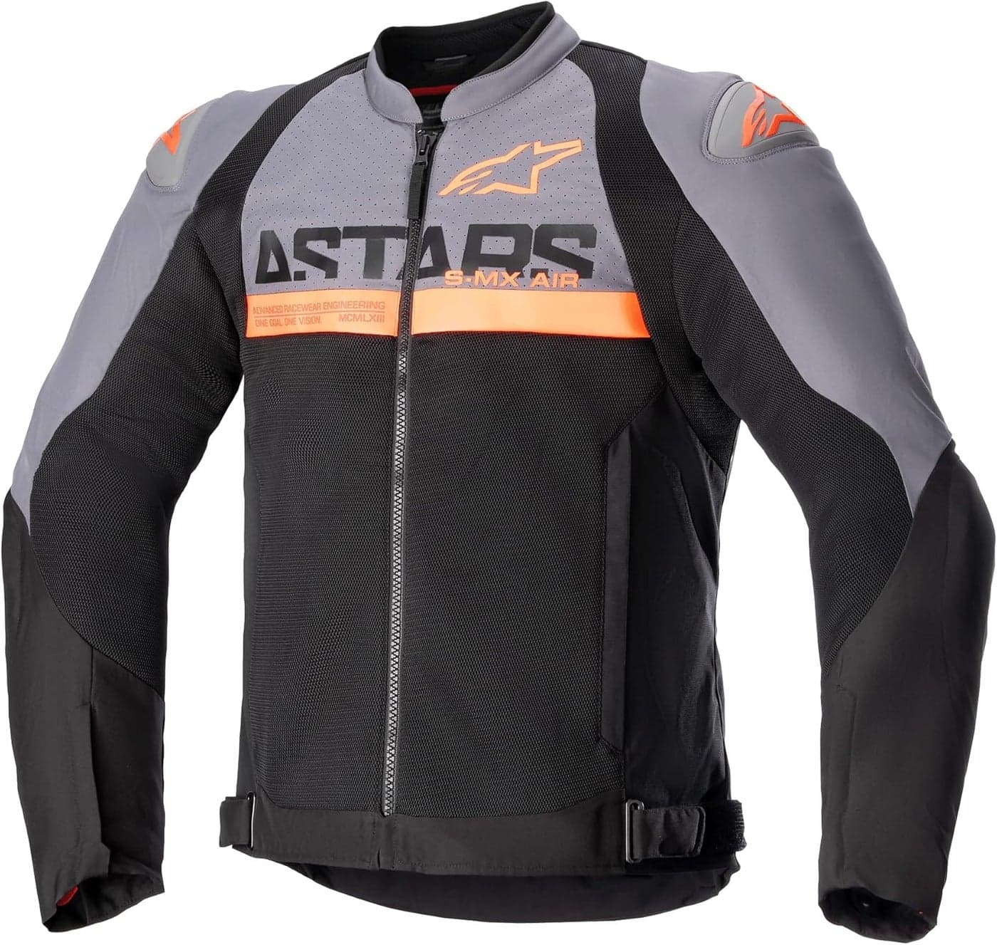 Alpinestars SMX Air Perforated Motorcycle Textile Jacket - Dark Gray/Black/Orange Fluo, 4XL