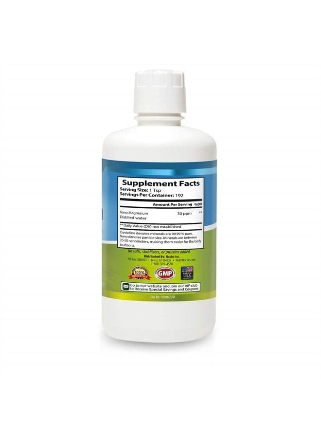 Liquid Magnesium- Concentrated Dose of 30 PPM of Nano Magnesium (32 Ounces) - Colloidal Minerals