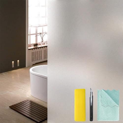 Niviy Frosted Glass Window Privacy Film with Free Installation Tools Static Cling Bathroom Window Frosting Film Day and Night Windows Cling Home Glass Door Cover 175 inch x 787 inch