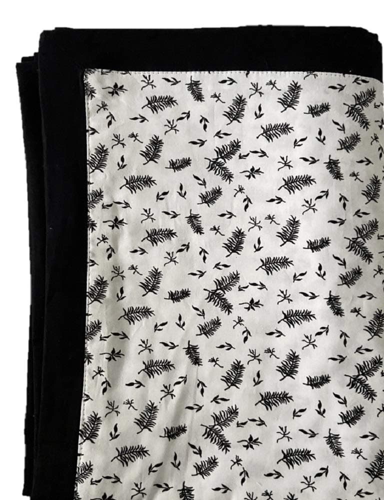 Arka Home Products 100 Pure Cotton Printed Dohar Comforter Reversible DoubleLayered Single White Base with Black Leaves