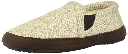 Acorn mens Fave Gore Slipper Slip On Loafer, Grey Ragg Wool, 12 13 US