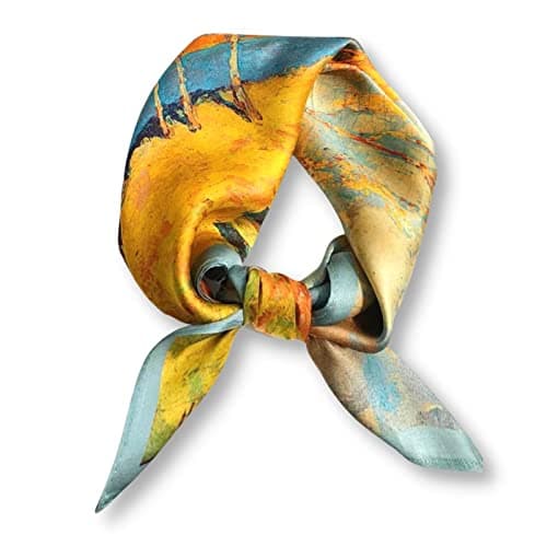PoeticEHome 100% Pure Mulberry Silk Square Scarf 27"x27" Women Neckerchief Headscarf Gift Packed