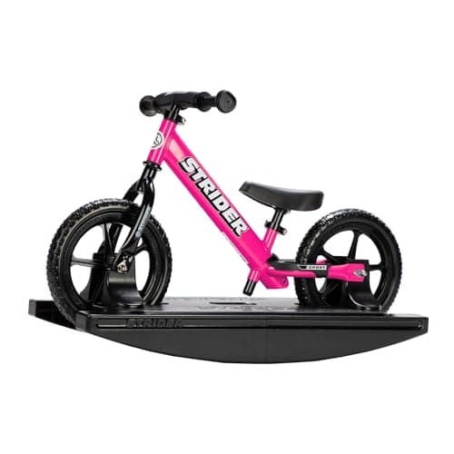 Strider 12 Sport Bike Pink Rocking Base Helps Teach Baby How to Ride a Balance Bicycle for Kids 6 Months to 4 Years Easy Assembly Adjustments