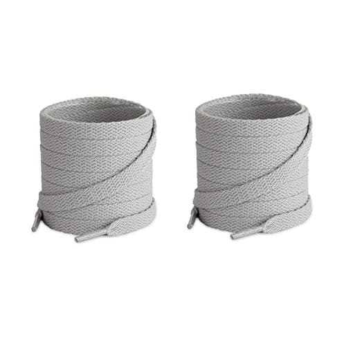 Lify 2 Pair Polyester Flat Shoe Laces for Athletic, Running - 5/16 Wide Shoelaces for Sneakers Shoes Boot Strings (180CM (70.86 Inch), Light Grey)