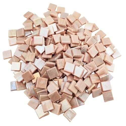 11 LB Ice Jade Mosaic Tiles 059 Square Glass Mosaic Pieces for Art Crafts250PCS Easy Cut Painting Mosaic Puzzle Material Cut Handmade Iridescent Fleshcolor
