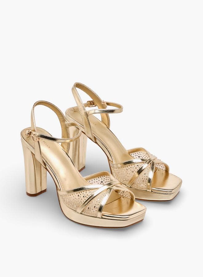Flora Bella Women Block Heel Ankle Strap Sandals