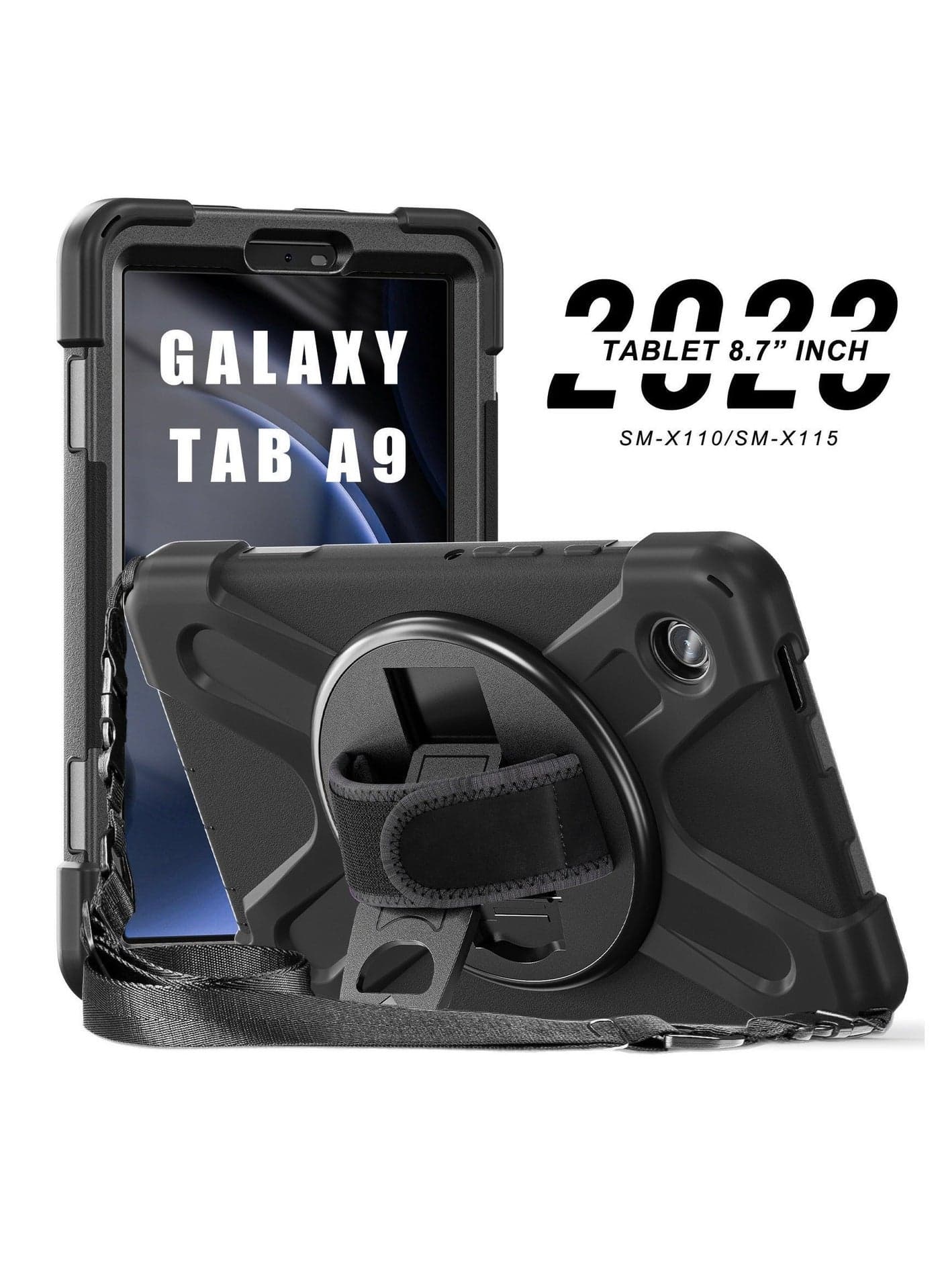 The case fits the Samsung Galaxy Tab A9 8.7-inch case, and the sturdy 3-layer armor case fits the Samsung Galaxy Tab A9 8.7-inch handle and swivel stand