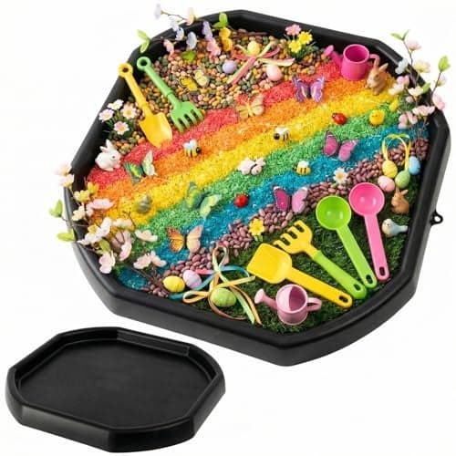 Gemscream 28 Inch Medium Sensory Tray Tuff Tray for Kids Play Set Table Indoor and Outdoor Activities Playtray for Classroom Sensory for Toddlers and Kids for Sand Water Block Pasta Novelty Gifts