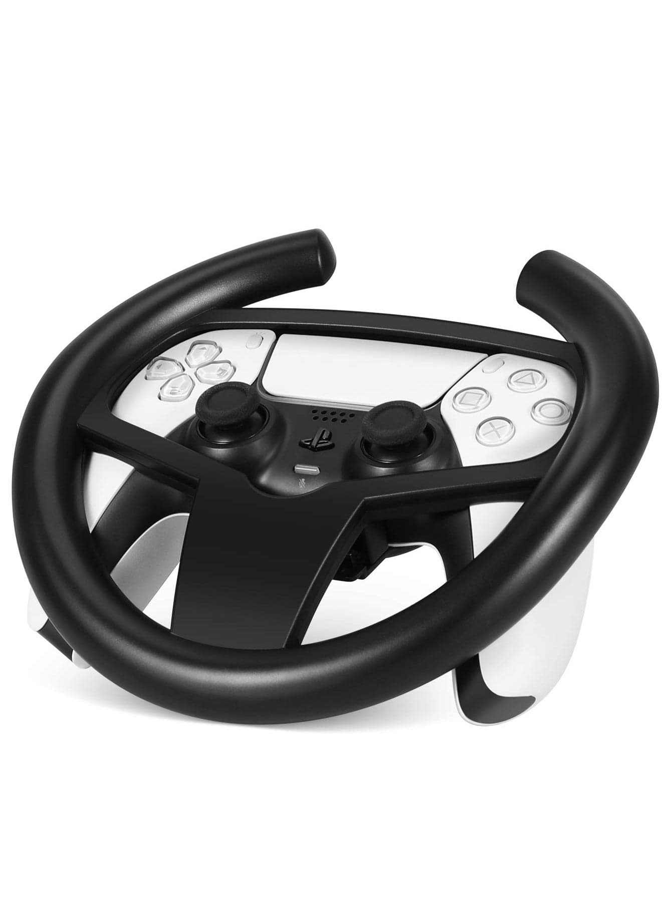 Steering Wheel Mount Holder Clip Stand, Fit for PS5 Gaming Racing, Gamepad Joypad Grip Controller Accessories, Sony PlayStation 5, Works with Car Driving Video Games (Black)