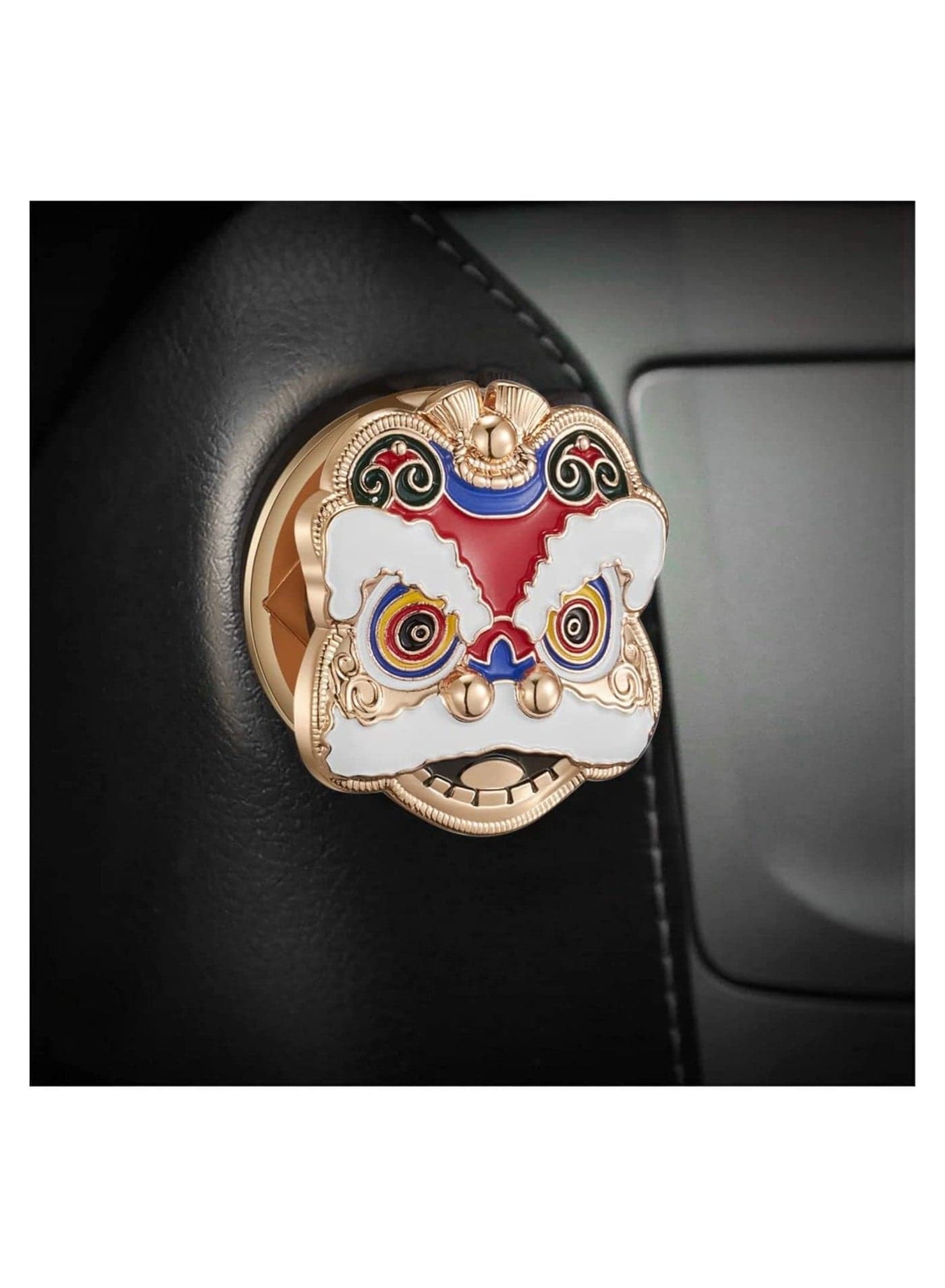 Car Push Start on Cover Lion Dance Switch Trim Cover Car Engine Start Stop on Cover Universal on Decoration Protector Ring Champagne Gold