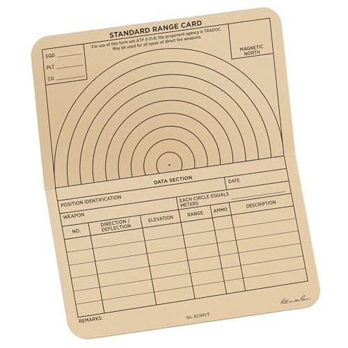 Rite in the Rain All-Weather Combat Card, Range Card, 6" x 5", 50 Weatherproof Cards (No. RC991T)