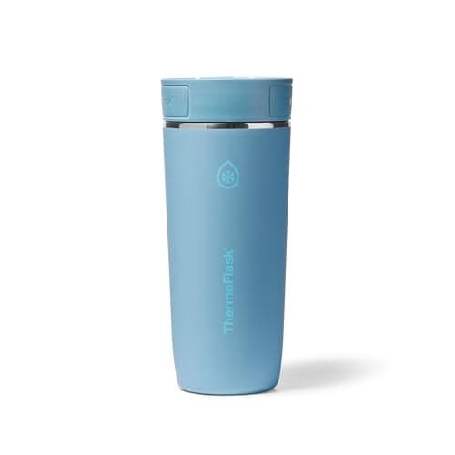 ThermoFlask Stainless Steel Travel Coffee Tumbler with SipNLok AutoSeal Lid 16 oz Shaded Teal Leakproof Insulated Mug for Coffee Tea
