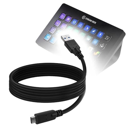 BoxWave Cable Compatible with Elgato Stream Deck XL DirectSync USB 30 A to USB 31 Type C USB C Charge and Sync Cable 6ft Black