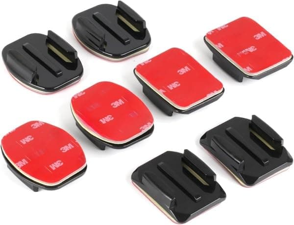 SHOPEE Helmet Adhesive Sticky Mounts, Flat + Curved 3M Adhesive Mounts Compatible with Go Pro Hero 13/12/11/10/9/8/7/6/5 Campark Osmo Action 4/3 and Other Action Cameras (8 Pack)