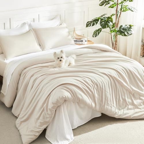 Litanika Twin XL Comforter Set Beige, 2 Pieces Extra Long Dorm Bedding Sets, Soft Down Alternative Comforter All Season Quilt Blanket