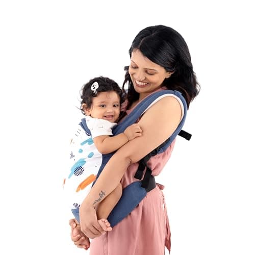 LuvLap Adore Baby Carrier with 2 carry positions, lightweight & travel friendly, 4-24Month baby, Breathable Skin friendly premium fabric, New-born to Toddler Carrier, Max weight 6-18Kg (Blue)