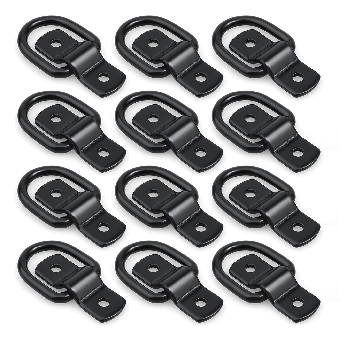 EXCELFU 12 Pack DRing Tie Downs 14 Anchor Lashing Ring for Loads on Trailers Trucks RV Campers Vans ATV SUV Boats Motorcycles etc Vehicles Heavy Duty Tie Down Ring with Mounting Bracket