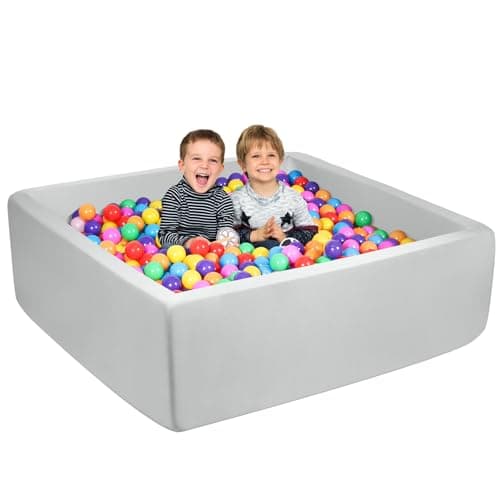 Foam Ball Pit for Toddlers CALEPTONG 472 x 472 x 138 Large Square Ball Pits for Kids Soft Baby Playpen Ball Pool Without Balls for Children Gifts for Boys Girls Indoor Outdoor Game