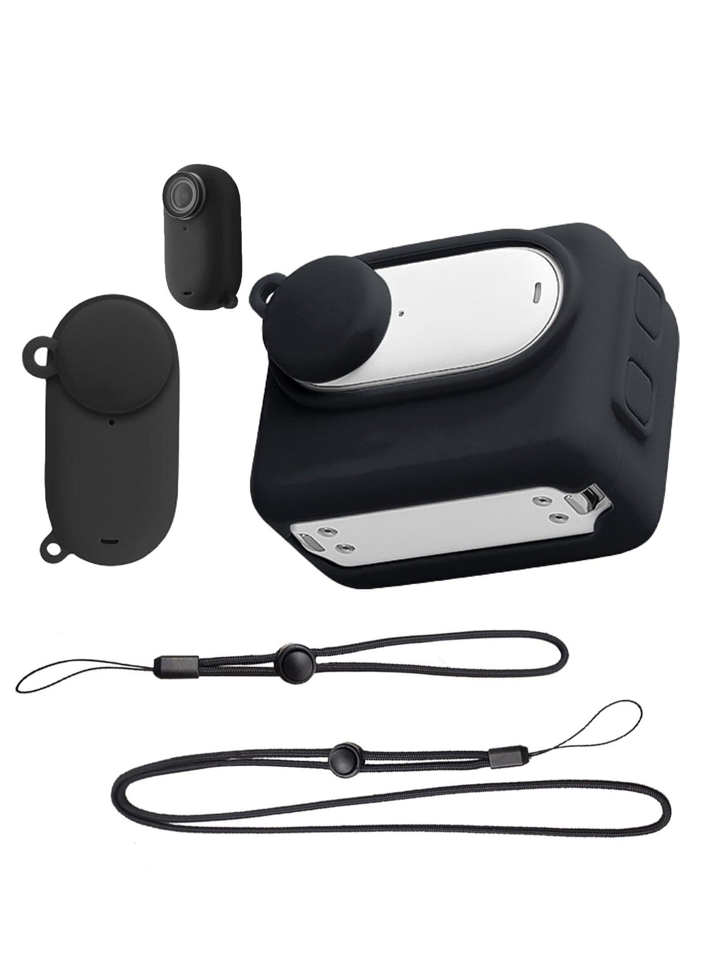 Rubber Sleeve Protection Accessories for Insta360 Go3 Action Camera High-Quality Silicone Cover Scratch Fingerprint Dust Comprehensive Anti-Seismic Anti-Scratch Design Black