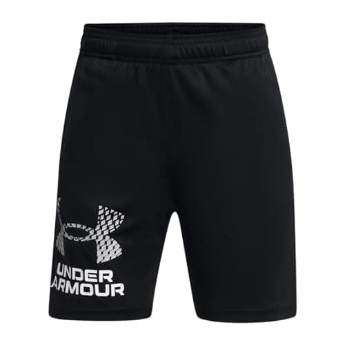 Under Armour Boys Tech Logo Shorts, (001) Black / / Mod Gray, Medium
