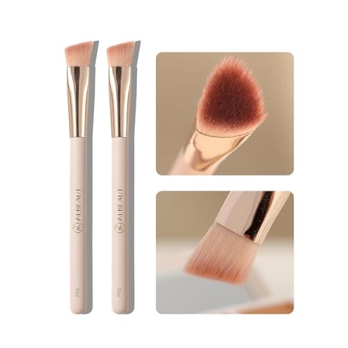 Albeaut Angled Under Eye Concealer Brush for Liquid Cream Powder Brightening Concealer Trangle Small Nose Contour Foundation Makeup Brush 2Pack