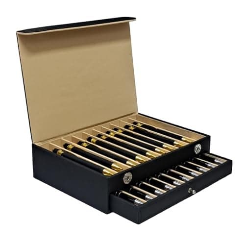 essart faux leather Pen Display Organizer Box for 20 pens in black color