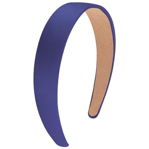 Wecoe Navy Blue Headband 12 Inch Wide Silk Satin Headband Women Non Slip Fashion Plain Head Band Solid Hair Band DIY Holiday Hair Accessories for Women Girls Diademas Para Mujer Gifts