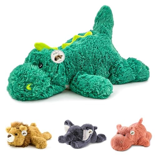 YOUBLEK 16 2 Pounds Green Dinosaur Weighted Stuffed AnimalsSensory Comfort Plush Throw Pillow ToyKawaii Plushies Hugging Toy Gifts for Kids Adults Dinosaur 16 inch 2 Pounds