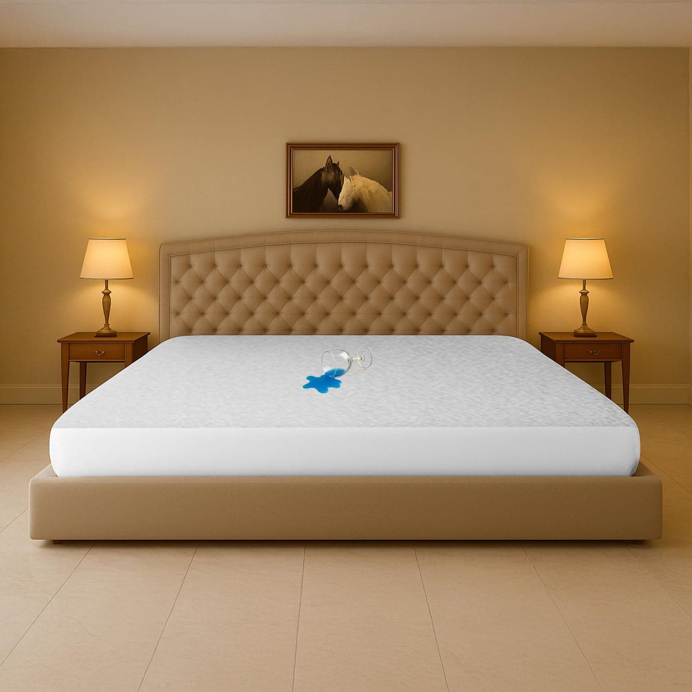 SGI bedding Waterproof Texas King 80 x 98 Extra Large Bed Mattress Pad Cover 15 Deep Pocket Soft Noiseless Breathable Fitted Sheet Style Mattress Protector White