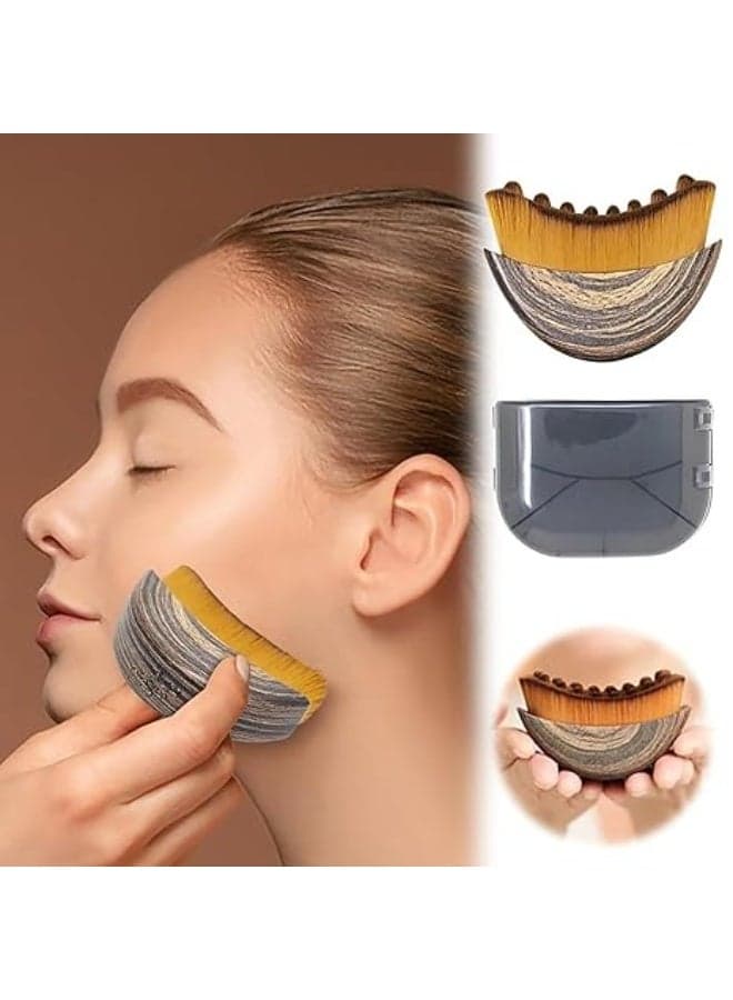Lymphatic Contour Face Brush-Facial Dry Brush-Lymphatic Drainage Massager,Soft Dry Brushing Beauty Tool for Jawline, Chin & Facial Sculpting Designed to Fit Precisely
