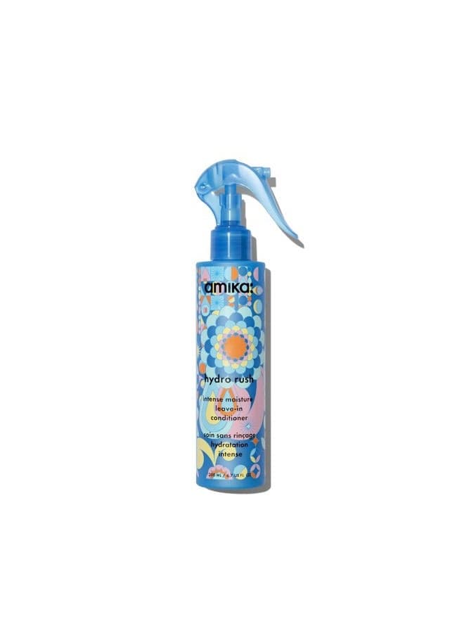 amika Hydro Rush Intense Moisture Leave-In Conditioner with Hyaluronic Acid, 200ml | for all hair types, long-lasting hydration, detangles and reduces frizz