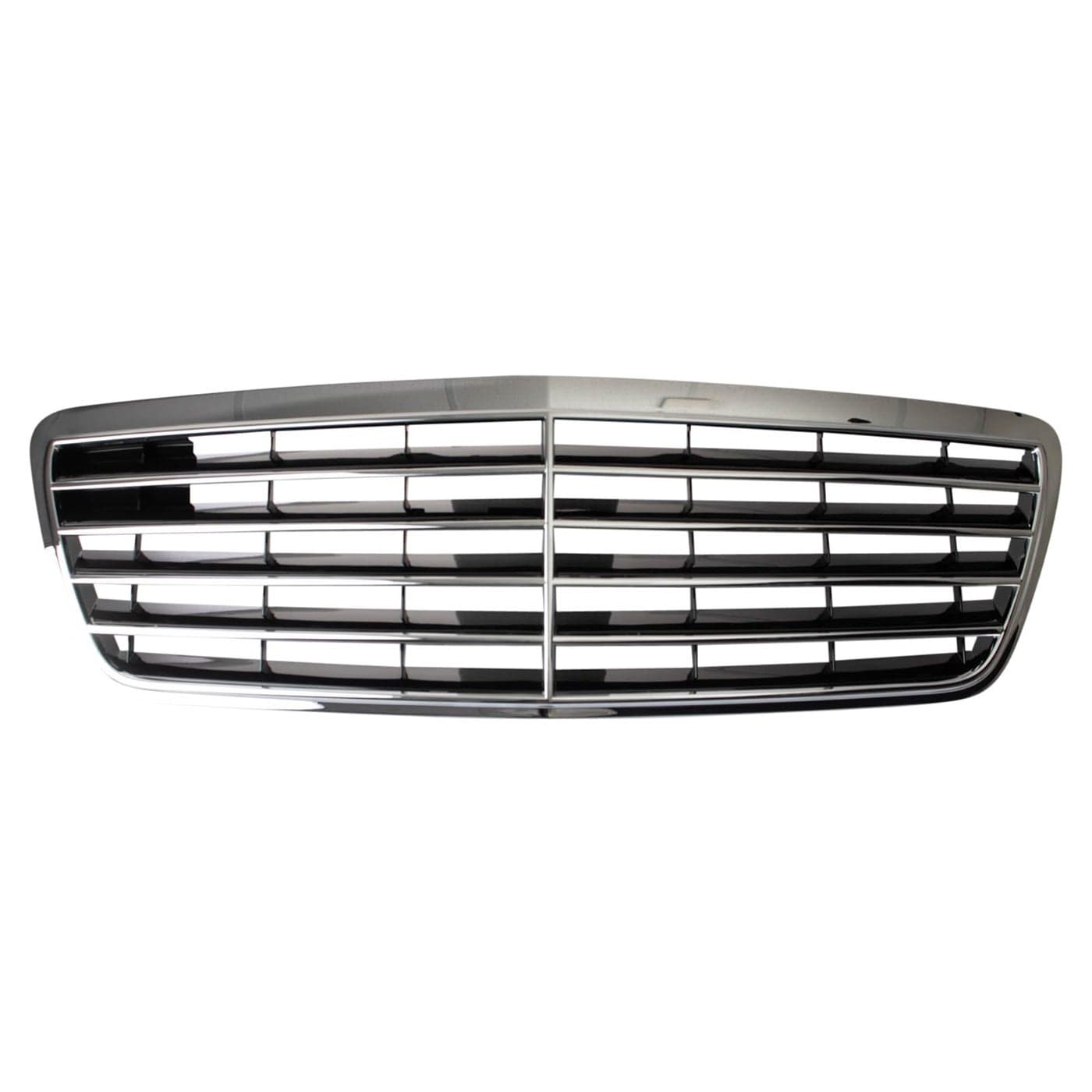 TRQ Front Upper Grille Black Silver Compatible with 20002003 MercedesBenz E320 20002002 E430 MB1200116