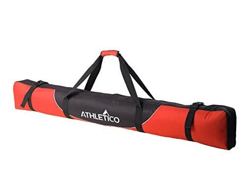 Athletico Mogul Padded Ski Bag - Fully Padded Single Ski Travel Bag (Red, 170cm)