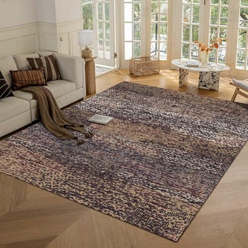 RUGSURE Washable Area Rug - 1/6 Thick - Stain & Water Resistant Non-Slip - Resistant Rug for Living Room, Bedroom, Nursery, Pet & Child Friendly, Vintage Charm Area Rugs (Rust, 9' x 12')