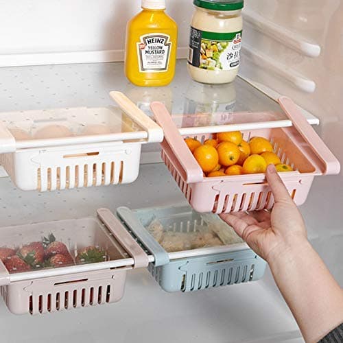 MECHDEL Fridge Storage Basket (Random Colour) - 4pcs set