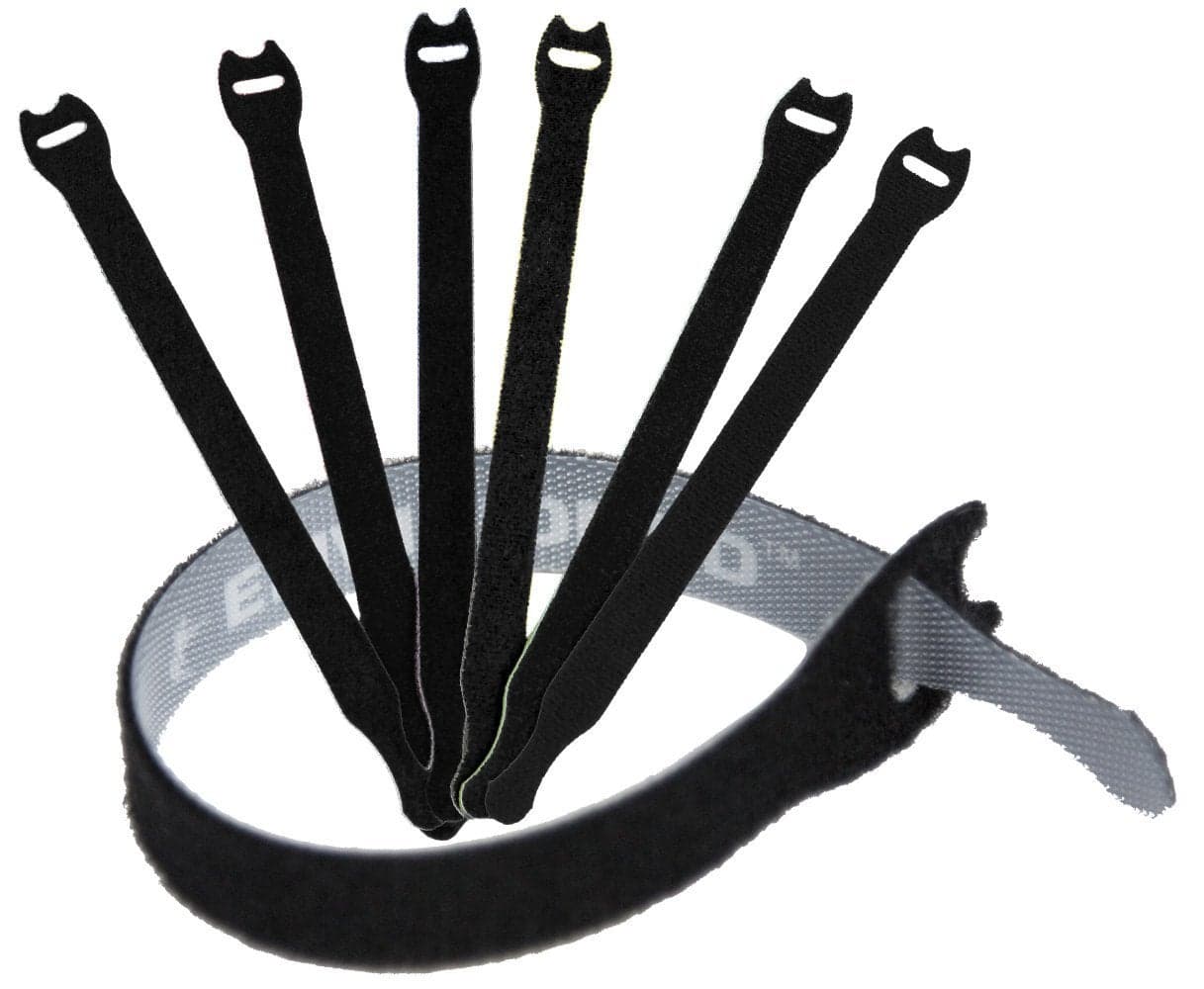 Reusable Cable Ties 1/2" x 8" for Cable Management and Organizing Cords - 30 Pack Bundled with 2 Bonus Cinch Straps (Black)