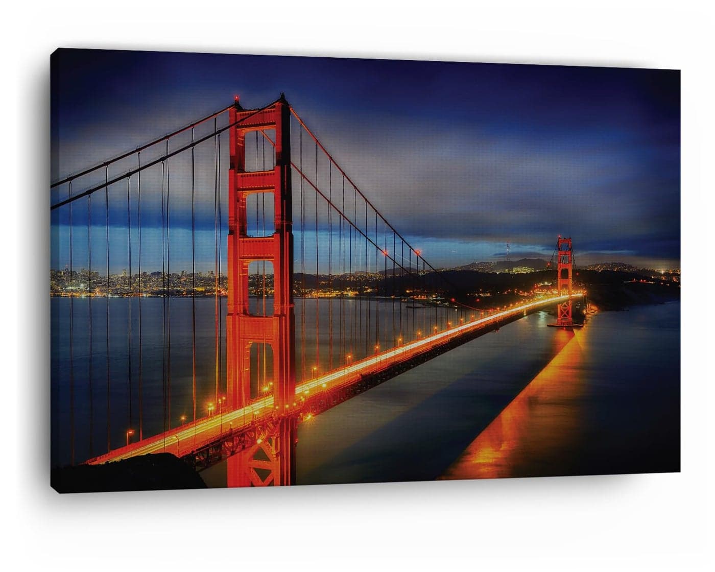 TRUECANVAS Golden Gate Bridge Wooden Framed Canvas Paintings for Home Decor Bedroom Living RoomWall Decoration Wall Art Painting CT0467 Size 16 x 24 in