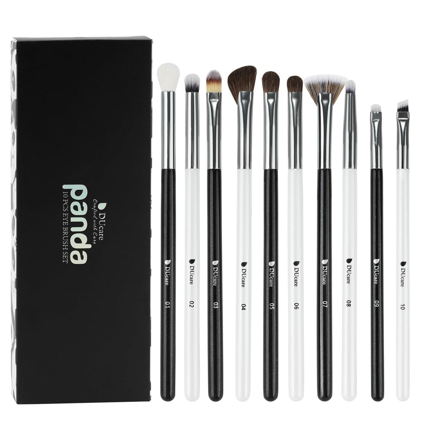 DUcare Eyeshadow Brushes Set 10pcs Eye Makeup Brushes Professional Eyeshadow Brush Set Travel Concealer Eyebrow Eyelash Eye Liners Blending