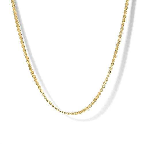 PAVOI 14K Gold Plated Curb Paperclip Box Sphere Bead Snake Herringbone and Figaro Chain Adjustable Necklace (Serpentine, Yellow Gold Plated)