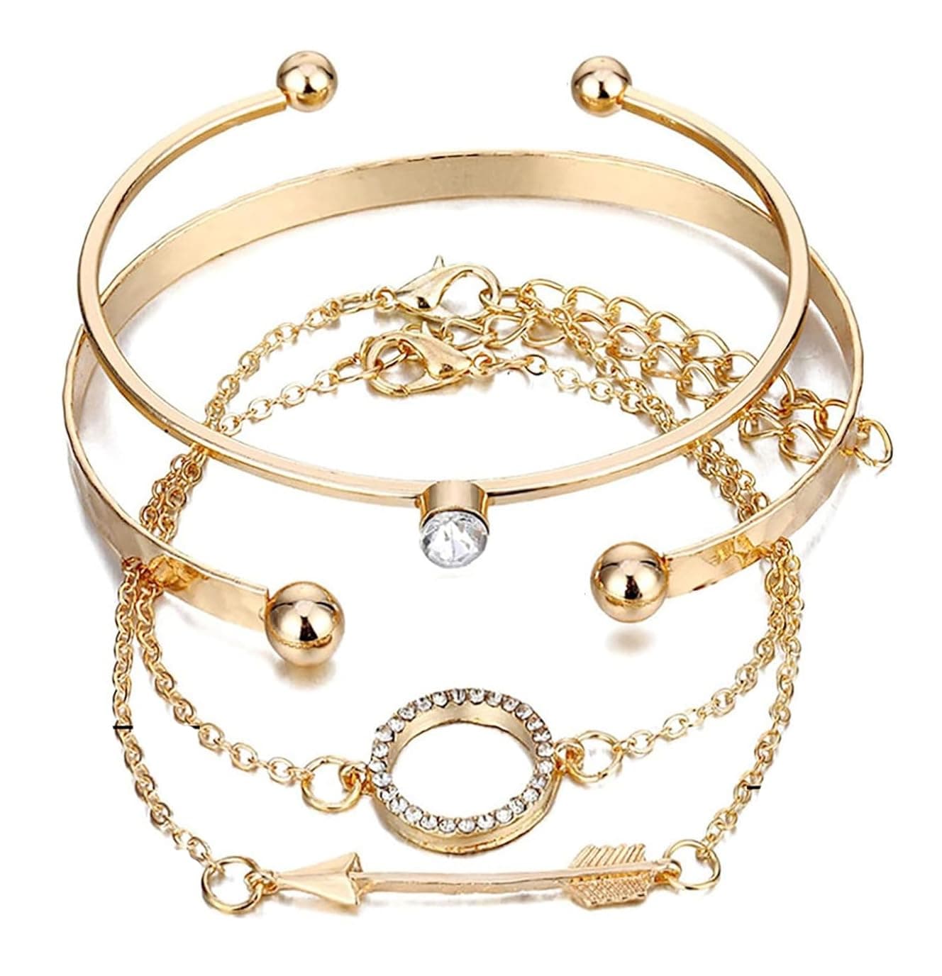 YouBella Jewellery for women Stackable Gold Plated Jewelry Bracelet Bangles for Women and Girls (Style 4)