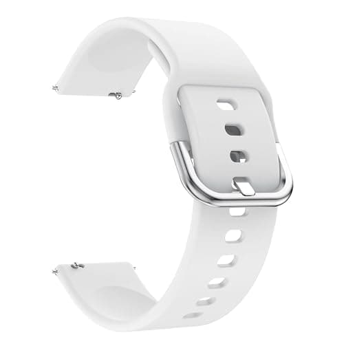 Punnk Funnk Silicone 19mm Replacement Band Strap with Metal Buckle Compatible with ColorFit Pulse, ColorFit Pro 2, Boat Storm Smart Watch & Watches with All 19mm Lugs(White)
