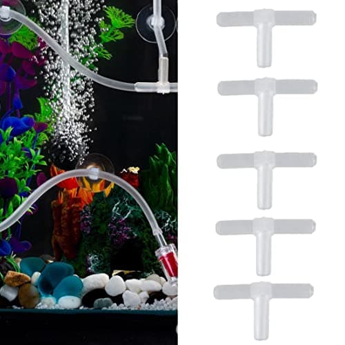 VAYINATO® 4mm Plastic T 3-Way Fish Tank Aquarium Air Pump Line Tubing Joints Connectors (Pack of 20) by Petzlifeworld